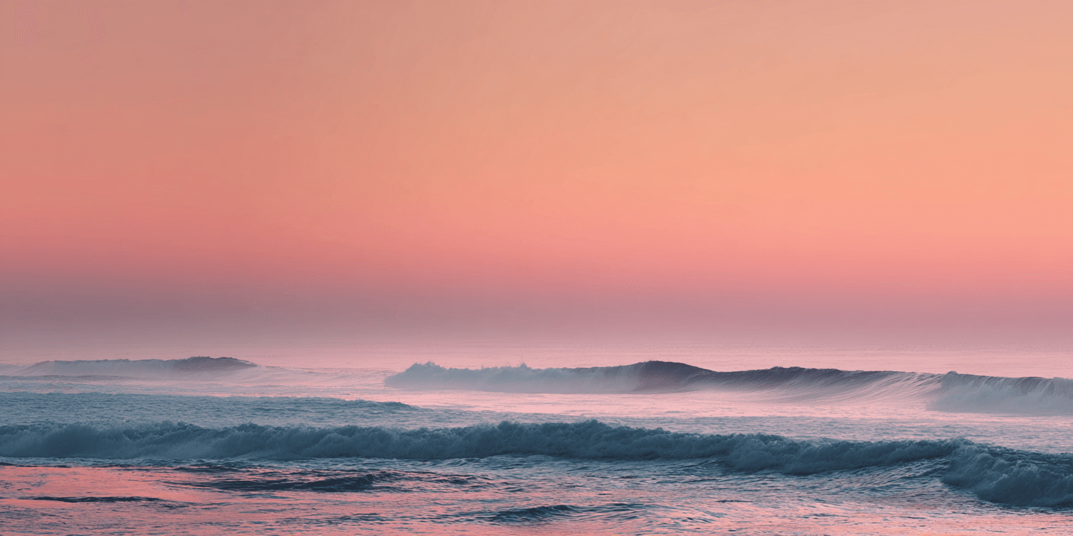 Ocean waves at sunset